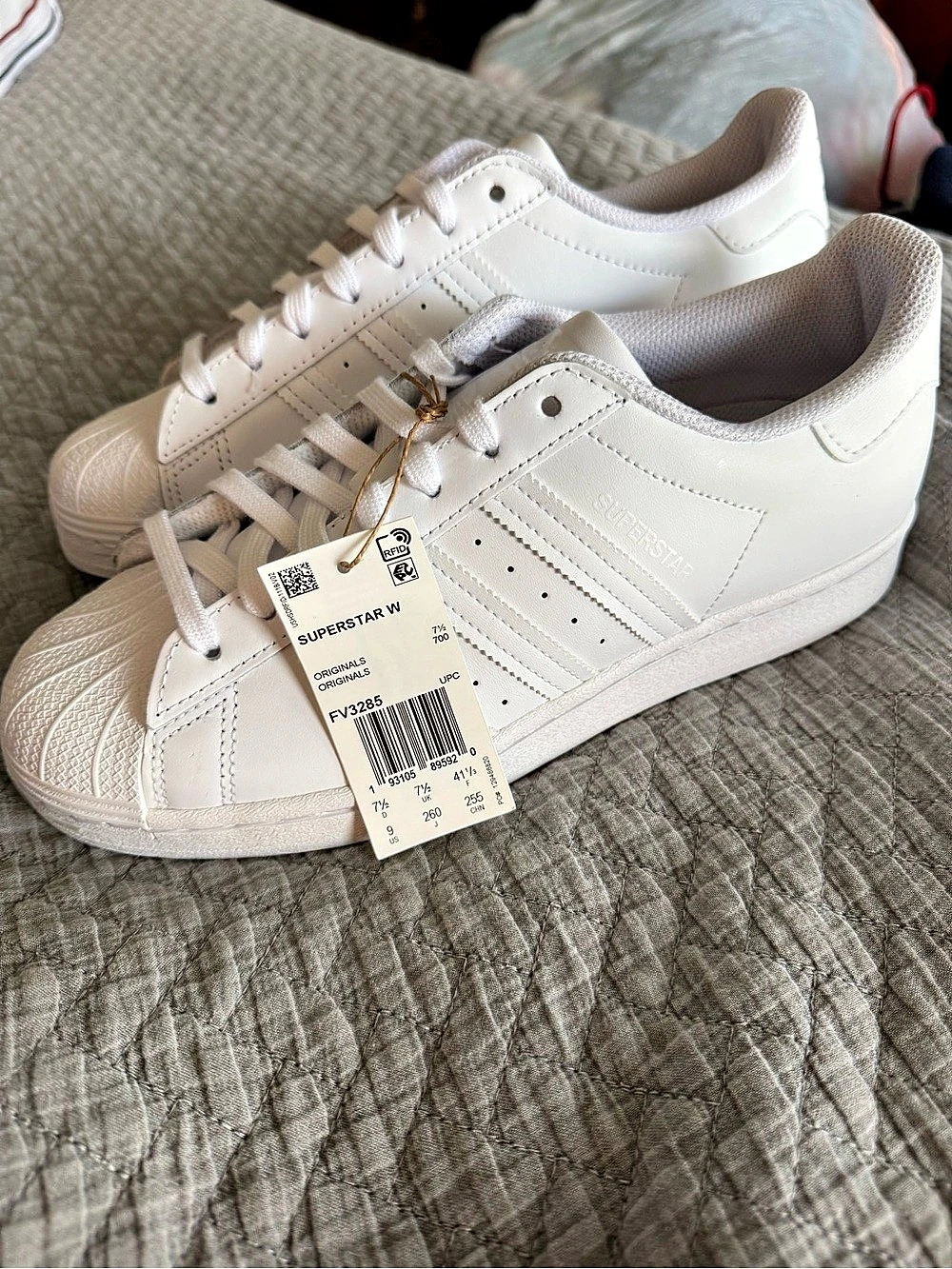 adidas Superstar W White Sneakers US 9 NWT